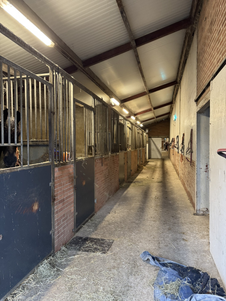 Als je dan weer terugloopt langs de mesthoop kom je bij de pension stallen.